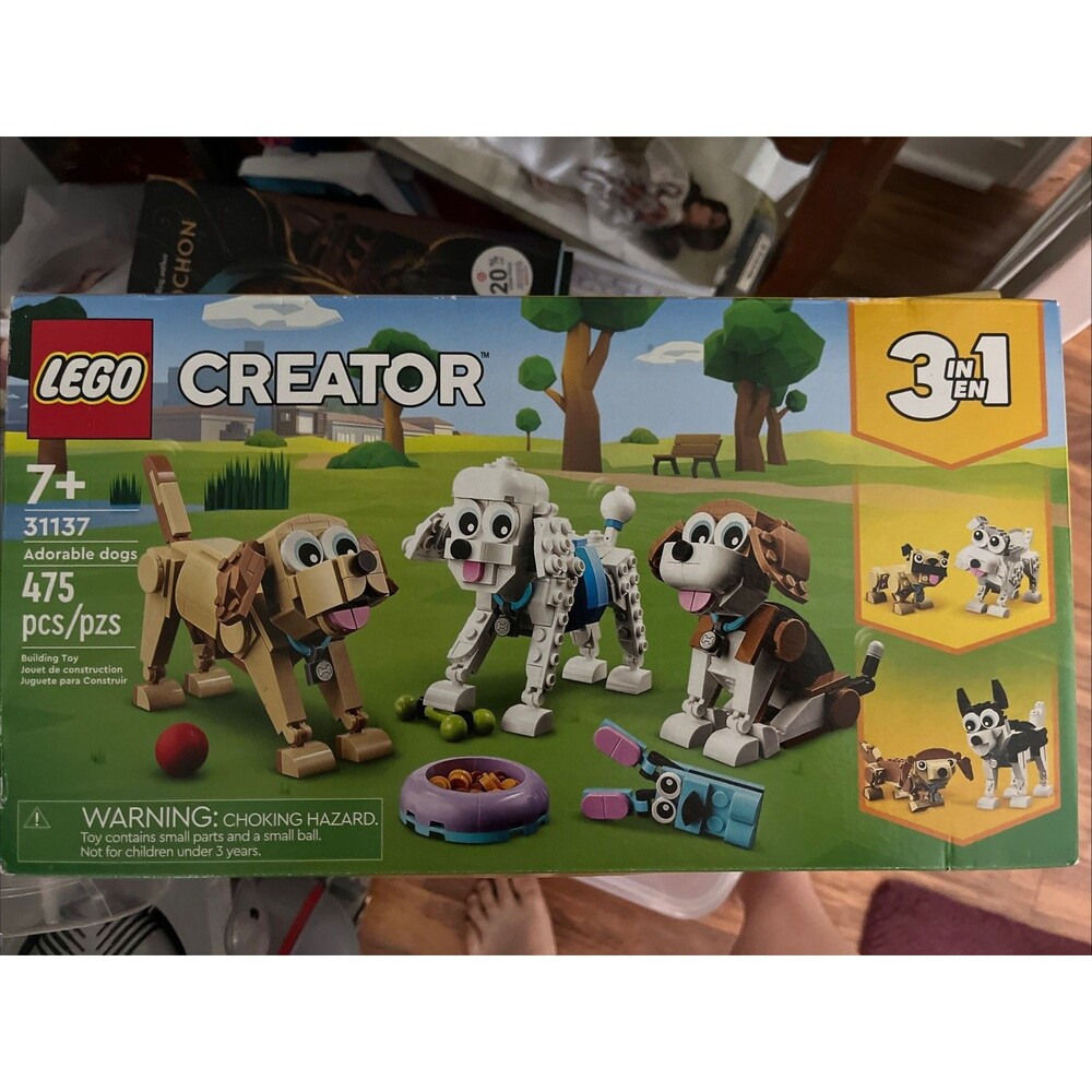 Lego Set - 3 IN 1 Creator - Adorable Dogs - 475 Pieces - New - Sealed - Rare